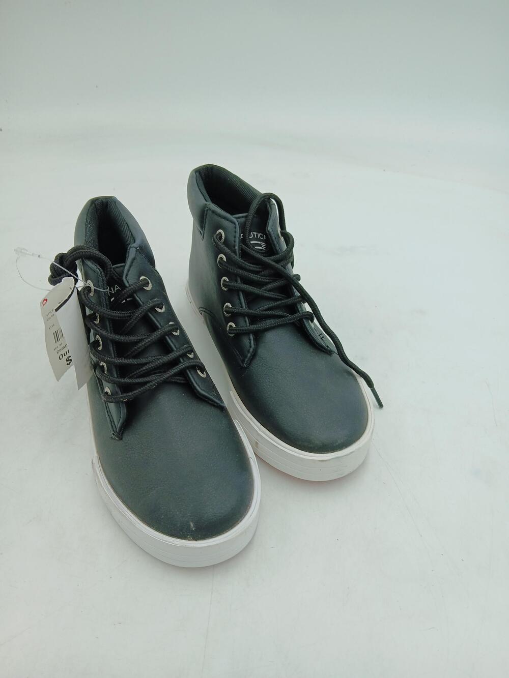 Nautica BREAKWHAR1 Shoes Kids Size 2 Black High Top Casual Comfort Sneakers